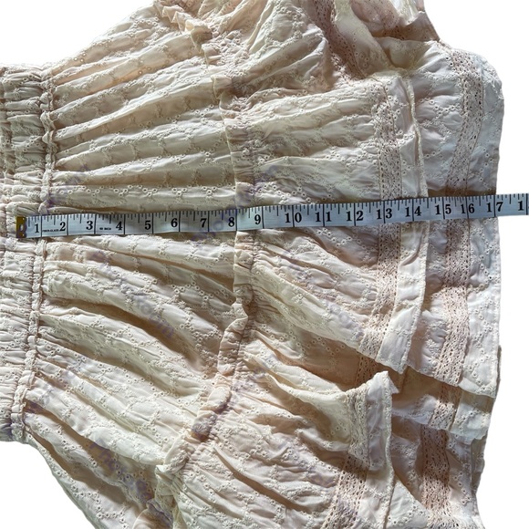 Mable Eyelet Mini - Dress, Size Medium, Cream Colored, Layered, Ruffles, Balloon - Picture 7 of 10